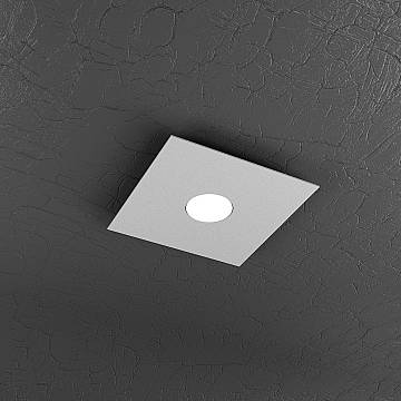 Plafoniera Moderna Plate Metallo Grigio 1 Luce Gx53