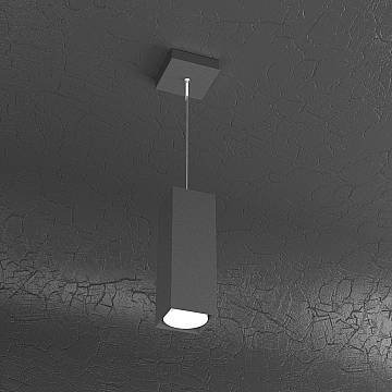 Sospensione Moderna Plate Metallo Antracite 1 Luce Gx53 25Cm