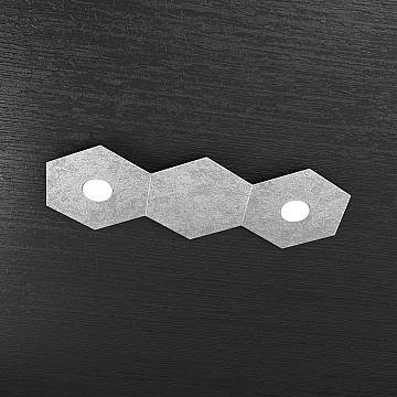 Applique Industrial-Minimal Hexagon Metallo Foglia Argento 2 Luci Gx53