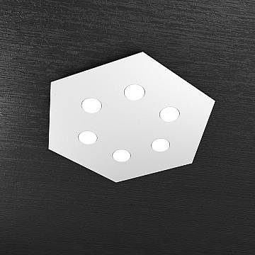 Plafoniera Industrial-Minimal Esagonale Hexagon Metallo Grigio 6 Luci Led 12X6W