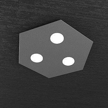 Plafoniera Industrial-Minimal Esagonale Hexagon Metallo Antracite 3 Led 12X3W