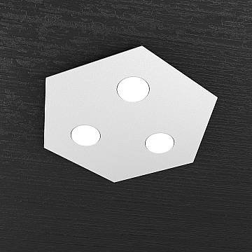 Plafoniera Industrial-Minimal Esagonale Hexagon Metallo Grigio 3 Luci Led 12X3W