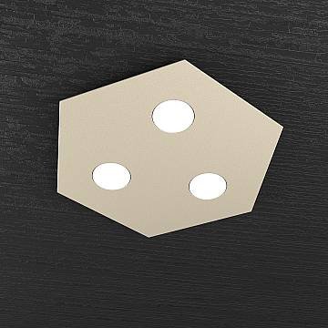 Plafoniera Industrial-Minimal Esagonale Hexagon Metallo Sabbia 3 Luci Led 12X3W