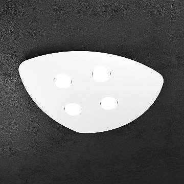 Plafoniera Moderna Shape Metallo Bianco 4 Luci Gx53