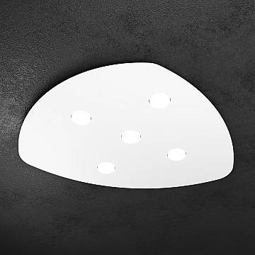 Plafoniera Moderna Shape Metallo Bianco 5 Luci Gx53