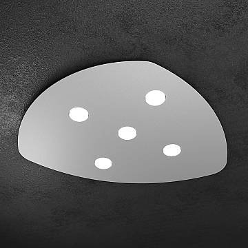 Plafoniera Moderna Shape Metallo Grigio 5 Luci Gx53