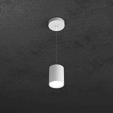 Sospensione Moderna Cilindrica Shape Metallo Bianco 1 Luce Gx53 10Cm