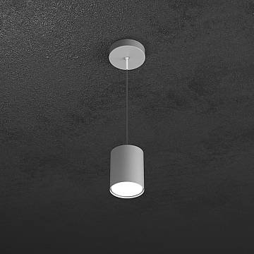 Sospensione Moderna Cilindrica Shape Metallo Grigio 1 Luce Gx53 10Cm