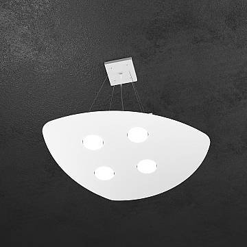 Sospensione Moderna Shape Metallo Bianco 4 Luci Gx53