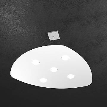 Sospensione Moderna Shape Metallo Bianco 5 Luci Gx53