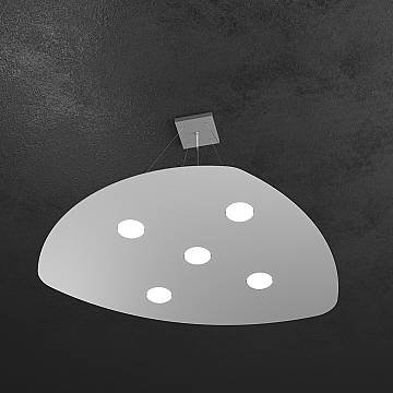 Sospensione Moderna Shape Metallo Grigio 5 Luci Gx53