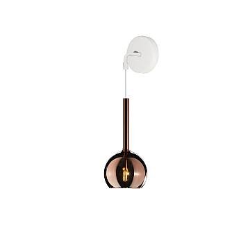Applique Contemporanea Future Metallo Bianco Vetro Rame 1 Luce E27