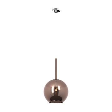 Sospensione Contemporanea Future Metallo Cromo Vetro Rame 1 Luce E27 D.25Cm