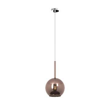 Sospensione Contemporanea Future Metallo Cromo Vetro Rame 1 Luce E27 D.20Cm