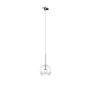 Sospensione Contemporanea Future Metallo Cromo Vetro Trasp. 1 Luce E27 D.15Cm