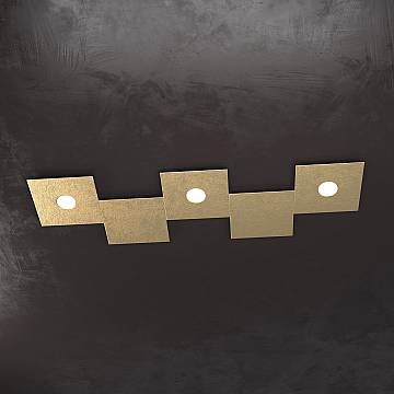 Applique Moderna 5 Moduli Eccentric Metallo Foglia Oro 3 Luci Gx53