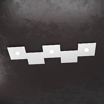 Applique Moderna 5 Moduli Eccentric Metallo Grigio 3 Luci Gx53