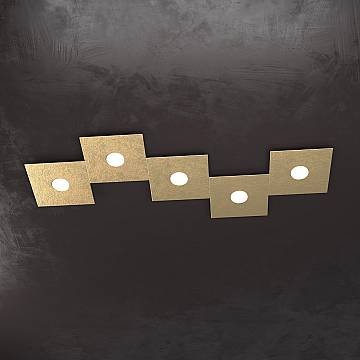 Applique Moderna Eccentric Metallo Foglia Oro 5 Luci Gx53