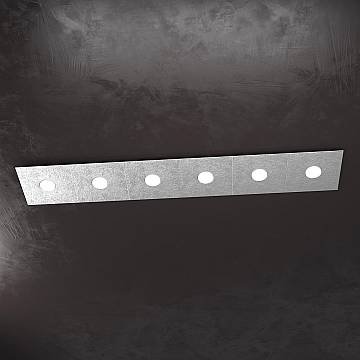 Applique Moderna Eccentric Metallo Foglia Argento 6 Luci Gx53