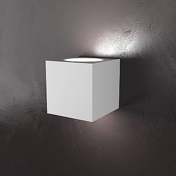 Applique Moderna Eccentric Metallo Bianco 2 Luci Gx53 Biemissione