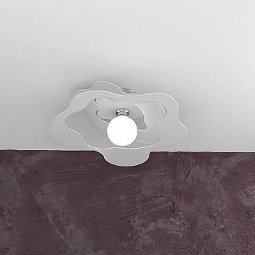 Plafoniera Moderna Ripples Metallo Bianco 1 Luce E27 D.50Cm