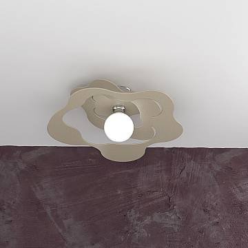 Plafoniera Moderna Ripples Metallo Sabbia 1 Luce E27 D.50Cm