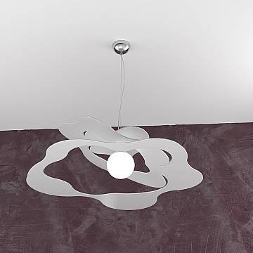 Sospensione Moderna Ripples Metallo Grigio 1 Luce E27 D.70Cm