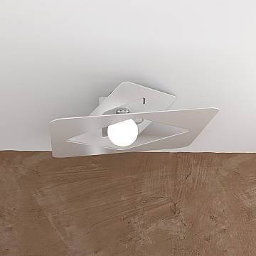 Plafoniera Industrial-Minimal Wacky Metallo Bianco 1 Luce E27