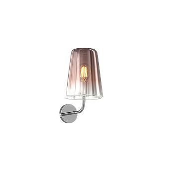 Applique Contemporanea Con Cavo Shaded Metallo Cromo Vetro Rame 1 Luce E27