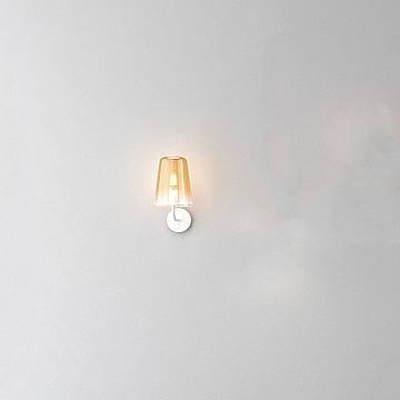 Applique Contemporanea Shaded Metallo Cromo Vetro Ambra 1 Luce E27