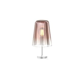 Abatjour Contemporaneo Shaded Metallo Cromo Vetro Rame 1 Luce E27