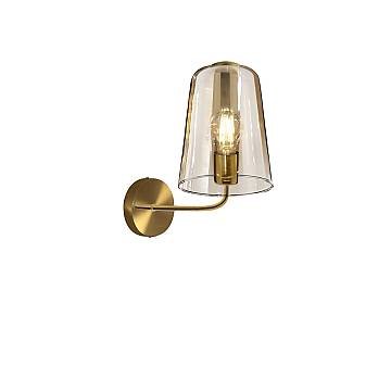 Applique Filo Contemporanea Shaded Metallo Ottone Vetro Ambra 1 Luce E27