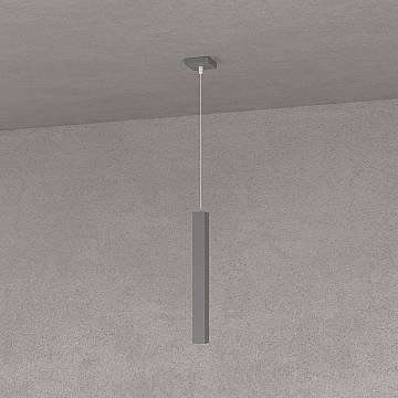 Sospensione Moderna Square Tube Metallo Antracite 1 Luce Gu10