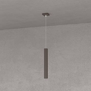 Sospensione Moderna Square Tube Metallo Marrone 1 Luce Gu10