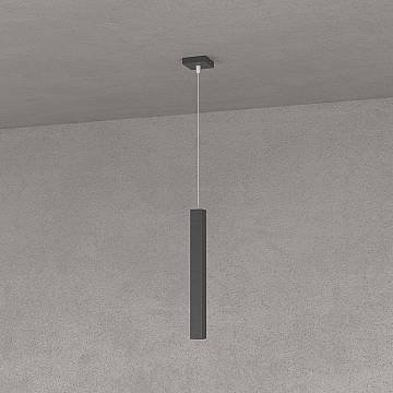 Sospensione Moderna Square Tube Metallo Nero 1 Luce Gu10