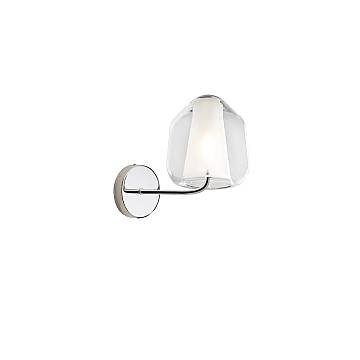 Applique Contemporanea Double Skin Beta Metallo Cromo Vetro Trasp. 1 Luce E27