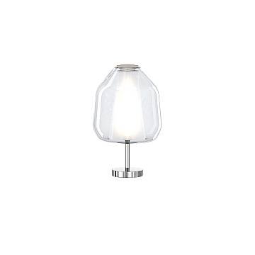 Lampada Contemporanea Double Skin Beta Metallo Cromo Vetro Trasp. 1 Luce E27