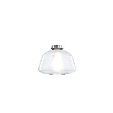 Plafoniera Contemporanea Double Skin Alpha Metallo Cromo Vetro Trasp. 1 Luce E27