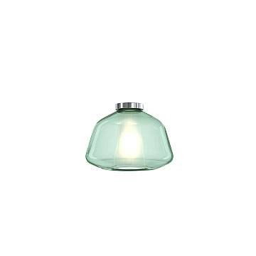 Plafoniera Contemporanea Double Skin Alpha Metallo Verde Vetro Cromo 1 Luce E27