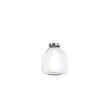 Plafoniera Contemporanea Double Skin Beta Metallo Cromo Vetro Trasp. 1 Luce E27