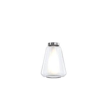 Plafoniera Contemporanea Double Skin Gamma Metallo Cromo Vetro Trasp. 1 Luce E27