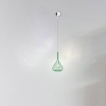 Applique Contemporanea Kona Metallo Verde Vetro Cromo 1 Luce E27