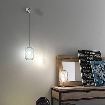 Applique Contemporanea Tender Metallo Cromo Vetro Verde 1 Luce E27