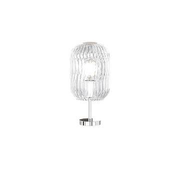 Abatjour Contemporaneo Tender Metallo Cromo Vetro Trasparente 1 Luce E27