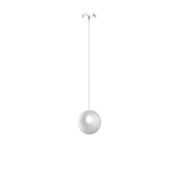 Sospensione Contemporanea Eclipse Metallo Cromo Vetro Bianco Fog 1 Luce G9