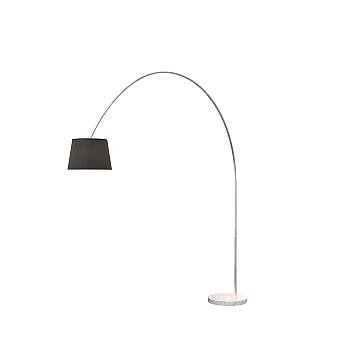 Piantana Contemporanea Turning Marmo Bianco Diffusore Nero 1 Luce E27