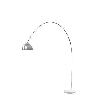 Piantana Contemporanea Turning Marmo Bianco Metallo Cromo 1 Luce E27