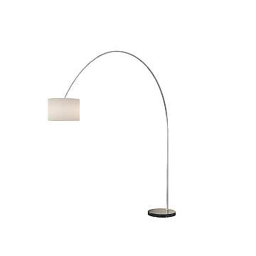 Piantana Contemporanea Turning Marmo Nero Tessuto Bianco 1 Luce E27