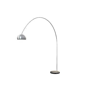 Piantana Contemporanea Turning Marmo Nero Metallo Cromo 1 Luce E27