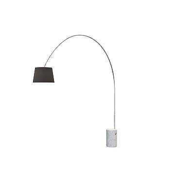 Piantana Contemporanea Turning Marmo Bianco Cilindro Diffusore Nero 1 Luce E27